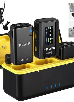 Бездротовий петличний мікрофон із зарядним кейсом neewer cm28 для камери та смартфона