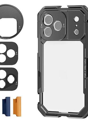 Клетка корпус для iphone 17 pro max neewer pa144 black с адаптером для фильтра 67мм, объектива 17мм и т-байонетом