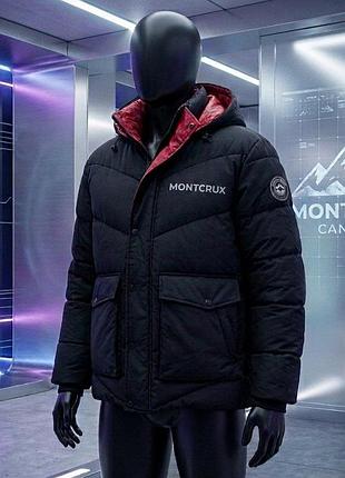 Курточка мужская на раннюю зиму (демисезонная)бренда montcrux с капюшоном и карманами.
