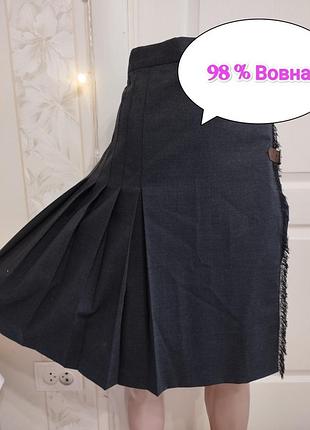 98% шерсть, графитовая юбка на запах, складки, k&amp;k kaiserjager, 34/xs