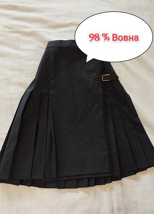 98% шерсть, графитовая юбка на запах, складки, k&amp;k kaiserjager, 34/xs