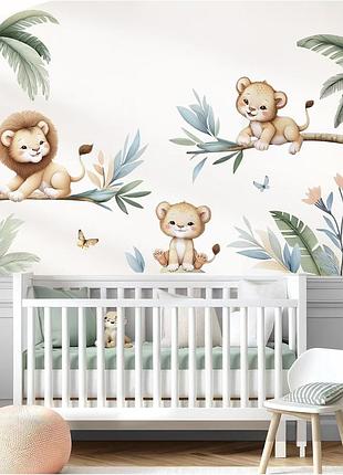 Наклейка на стену little deco "животные джунглей: львята" на ast dl5030 l