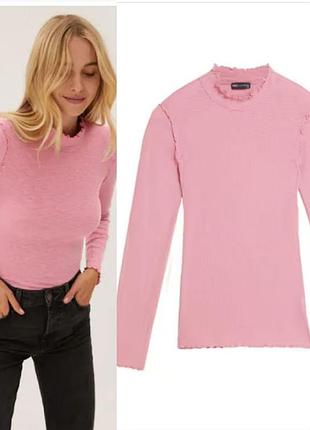 Котоновая кофта, гольф в рубчик под горло marks&spencer