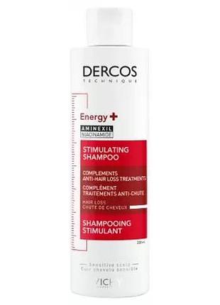 Тонизирующий шампунь vichy dercos energy+ для борьбы с выпадением волос 200 мл