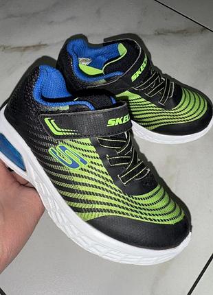 Кроссовки сетчатые легкие на липучках skechers microspec 26 (17,5см)