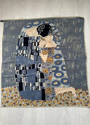 Шовкова вінтажна хустина gustav klimt "поцілунок"