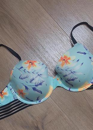 Цветочный бюстгальтер на тонком поролоне victoria secret