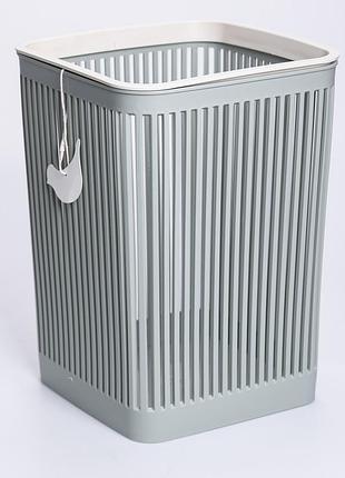 Корзина для мусора пластиковая в офис для бумаги 22×22×30см 8л ведро зеленая