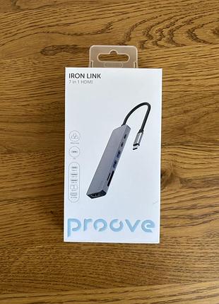 Usb-c хаб proove 7 в 1 hdmi адаптер type-c док станция для ноутбука