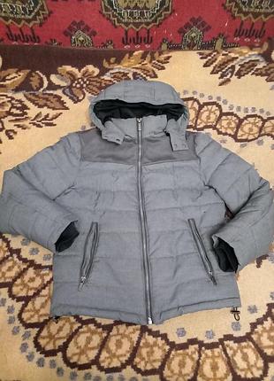 Мужская зимняя куртка бомпер с капюшоном, zara, оригинал р. m-l