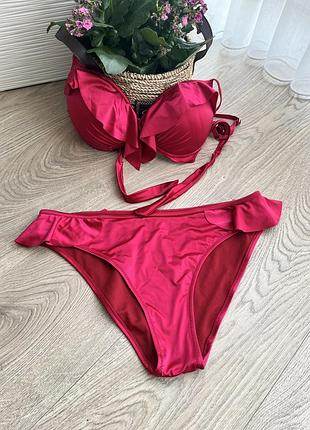 Agent provocateur люксовый раздельный купальник с пуш-ап бордовый