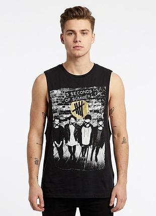 Майка черная 5 seconds of summer мужская с принтом
