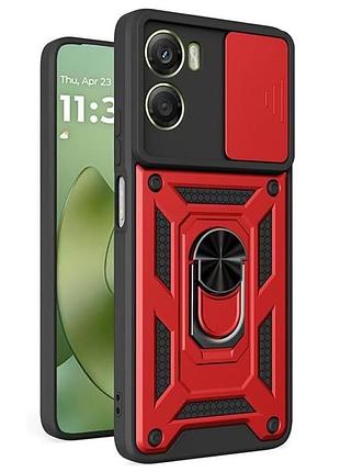 Чехол fiji camera defence для motorola g06 power бампер с защитой камеры и подставкой red