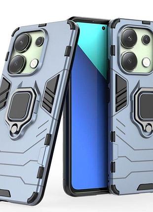 Чехол fiji ring для xiaomi redmi note 13 бронированный бампер с кольцом подставкой темно-синий