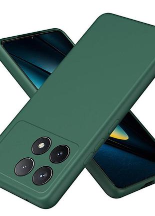 Чехол fiji full soft premium для poco x6 pro 5g противоударный бампер с микрофиброй dark green