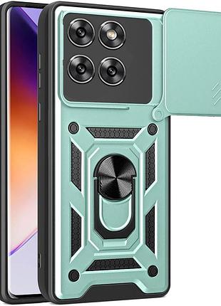 Чехол fiji camera defence для motorola edge 60 fusion бампер с защитой камеры и подставкой green