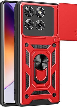 Чехол fiji camera defence для motorola edge 60 бампер с защитой камеры и подставкой red