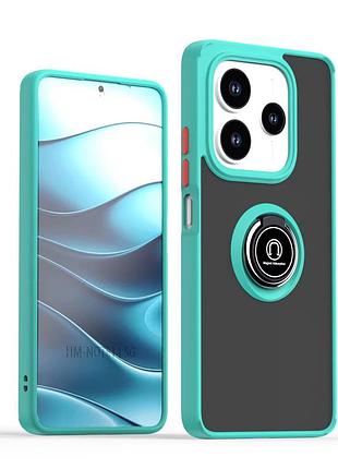 Чехол fiji colorframe для xiaomi redmi note 14 5g матовый бампер с кольцом подставкой turquoise