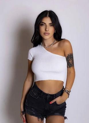 🤍 топ prettylittlething на одне плече 🤍