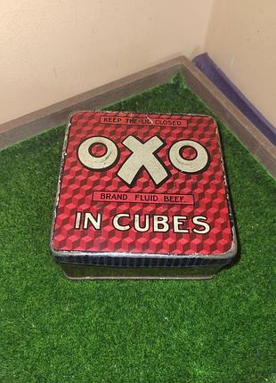 Рідкісна вінтажна бляшанка oxo cubes, 1930-ті роки, антикваріат