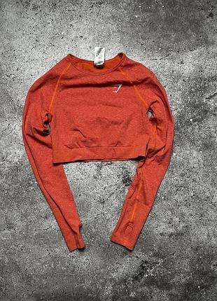 Жіночий спортивний кроп топ лонгслів gymshark