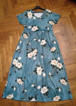 Довга сукня овер у квіти 38-40-42 🙂👍👗🔥