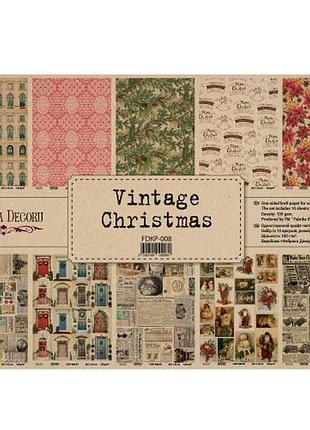 Набор односторонней крафт-бумаги для скрапбукинга vintage christmas, 42x29,7 см, 10 листов