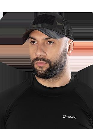 Бейсболка тактическая камуфляжная tactic twill mesh черный мультикам