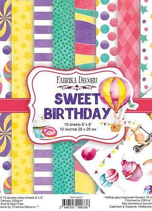 Набір скраппаперу sweet birthday 20x20 см, 10 аркушів