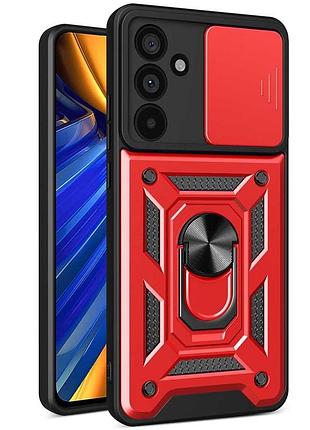 Чехол fiji camera defence для samsung galaxy a56 5g (a566) бампер с защитой камеры и подставкой red