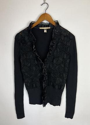 Блузка з шкіряними вставками roberto cavalli