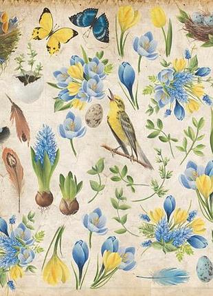 Лист с картинками для вырезания botany spring 20х20 см