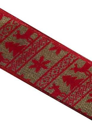 Стрічка новорічна rnyy-1912 63мм 45,72м (50ярд) олені