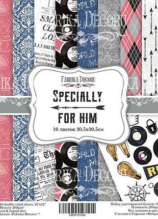 Набор скрапбумаги specially for him 20x20 см 10 листов