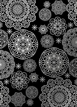 Лист односторонней бумаги с серебряным тиснением, дизайн silver napkins black, 30,5см х 30,5см