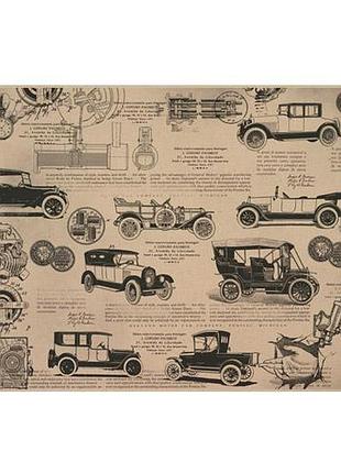 Лист крафт бумаги с рисунком mechanics and steampunk #10, 42x29,7 см