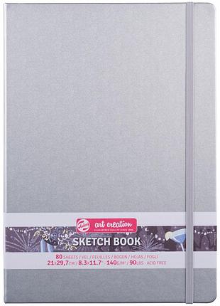 Блокнот для графики talens art creation а4 140г/м2 80л shiny silver royal talens