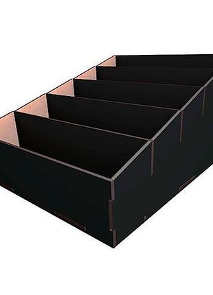 Настольный органайзер для бумаг, карточек, канцелярии, 210 x 250 x 140мм, черный, #353,