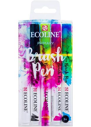 Набор кистей-ручек ecoline brushpen primary x 5кол royal talens