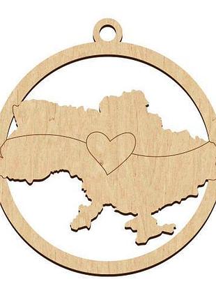 Елочная игрушка украина в сердце , заготовка для декорирования #546