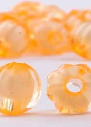 Намистини акрилові pumpkin, 8 мм, 500 грам, d19-помаранчевий