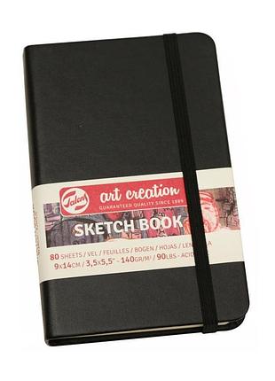 Блокнот для графіки talens art creation а6 (9х14см) 140г/м 80л чорний royal talens