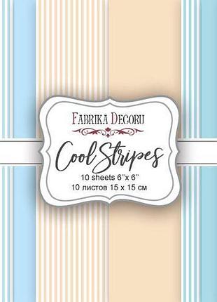 Набор скрапбумаги cool stripes 15x15 см, 10 листов