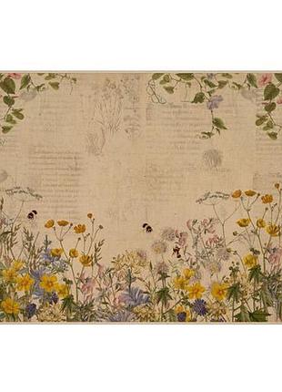 Лист крафт бумаги с рисунком botanical backgrounds #03, 42x29,7 см