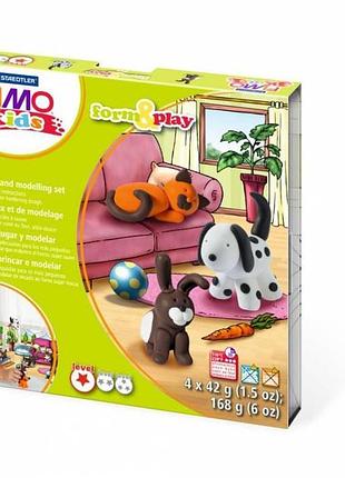 Набор пластики fimo kids "домашние любимцы" 4цв 42г fimo~#~набір пластики fimo kids "домашні улюбленці" 4кол
