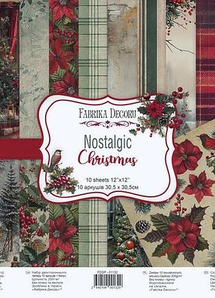 Набор двусторонней скрапбумаги nostalgic christmas 30,5x30,5см, 10 листов