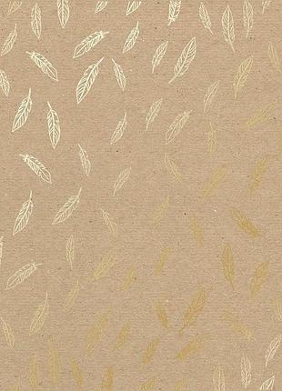 Лист односторонней бумаги с фольгированием, дизайн golden feather kraft, 30,5см х 30,5см