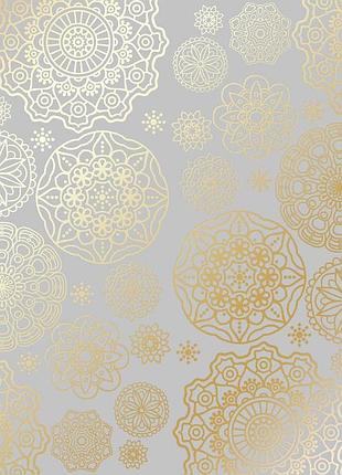Лист односторонней бумаги с фольгированием, дизайн golden napkins gray, 30,5см х 30,5 см