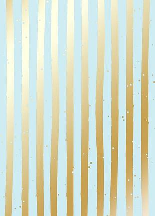 Лист односторонней бумаги с фольгированием, дизайн golden stripes mint, 30,5см х 30,5 см