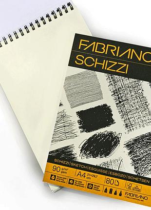 Альбом для ескізів на спіралі schizzi sketch а3, 90г/м2 80л 20% бавовна fabriano